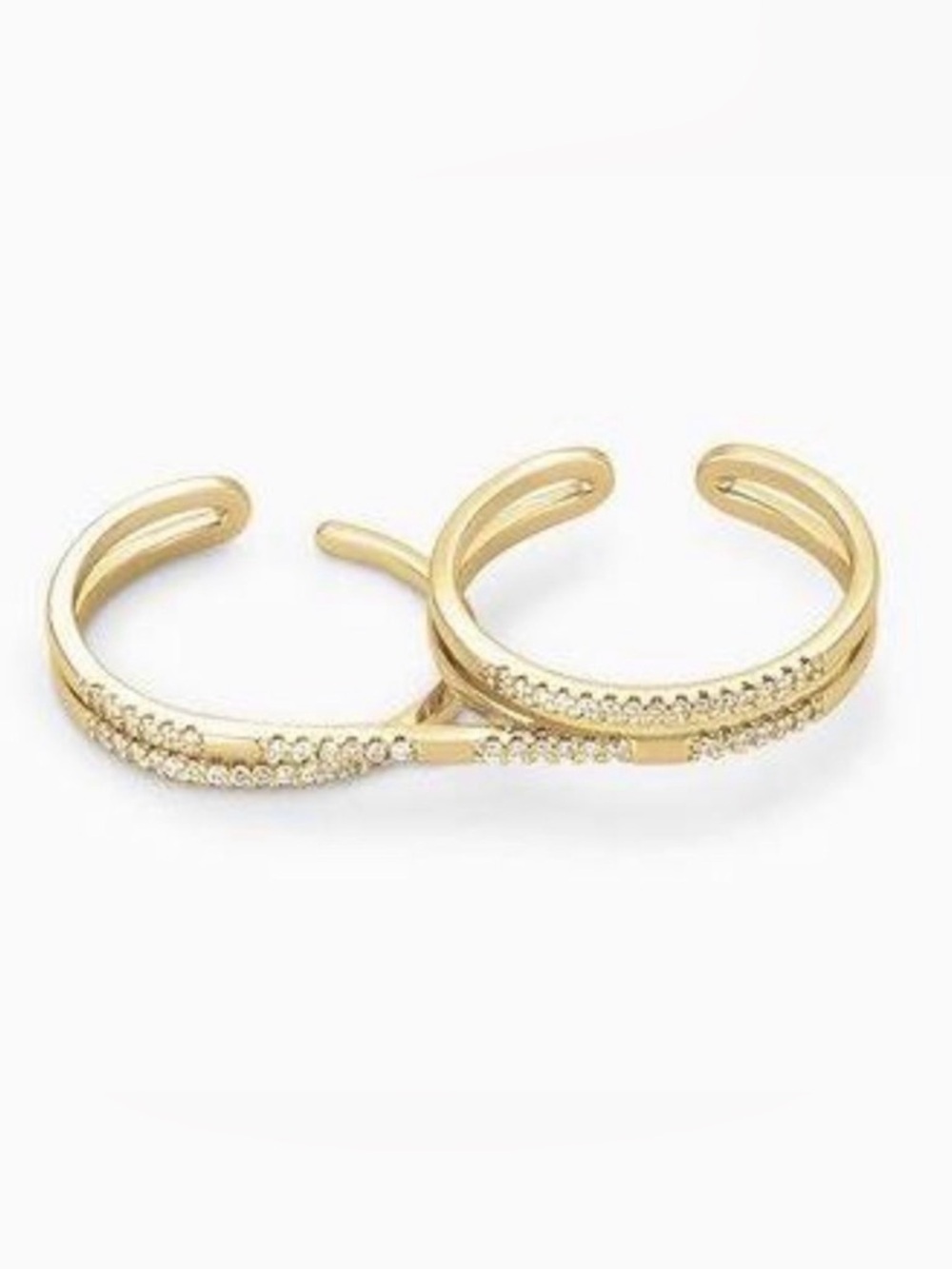 Stella & Dot Gold Duo Pavé Ring